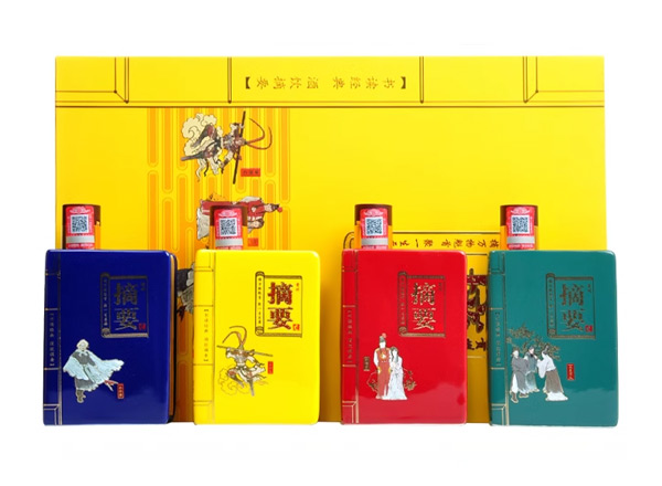 达州摘要酒回收摘要四大名著礼盒装53度200ml*4瓶贵州金沙回沙酒